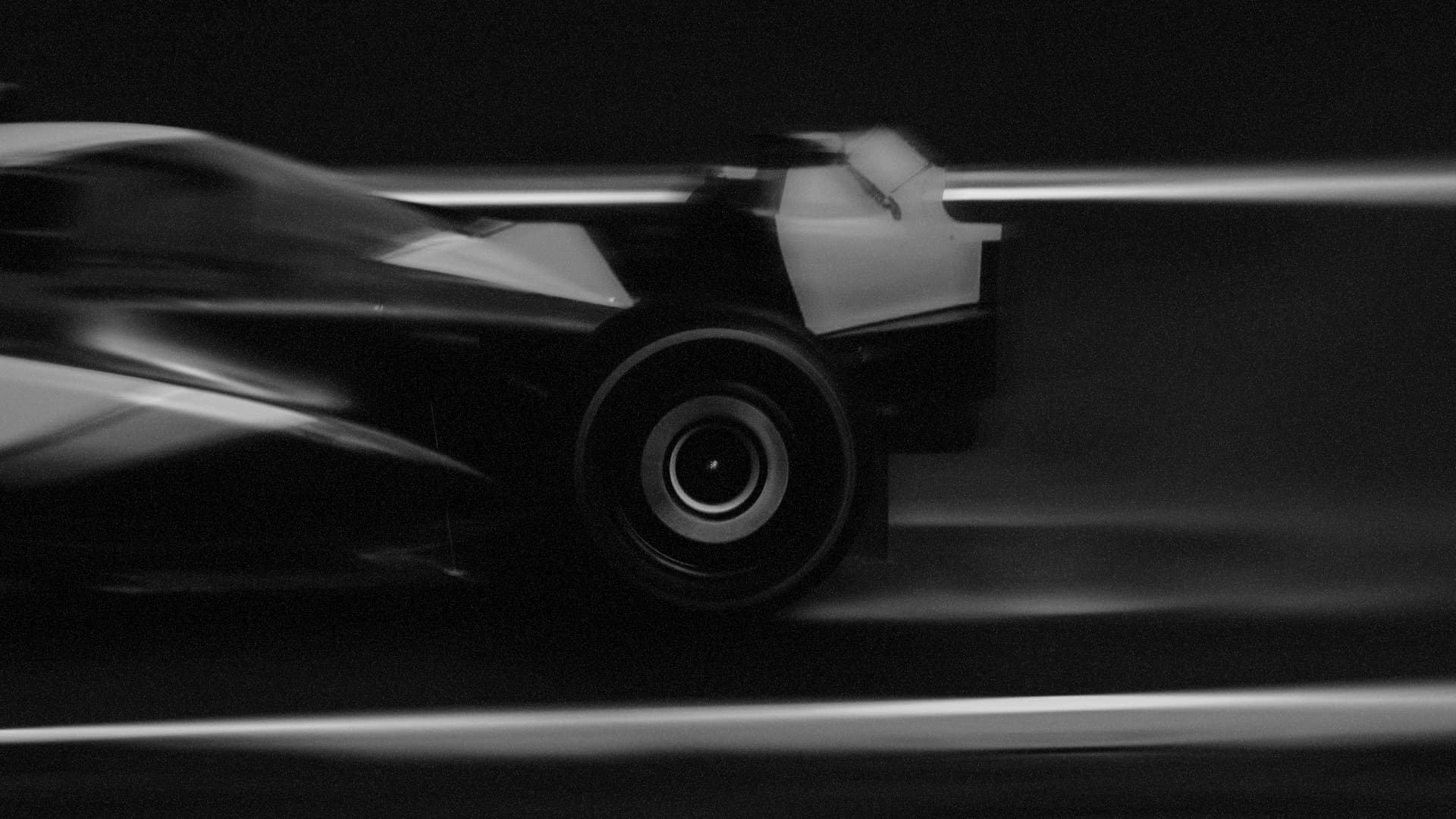 KEEL race car at speed, long exposure